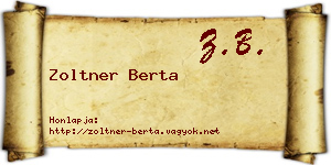 Zoltner Berta névjegykártya